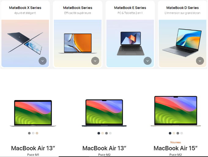 notez la différence entre un macbook d'apple et un macbook de huawei - kiatoo