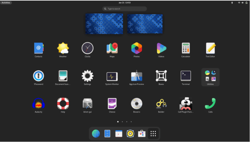 environnement de bureau Gnome 42 pour Ubuntu 22.04 linux - kiatoo