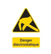 panneau indiquant danger electrostatique la decharger avant ouvrir pc - kiatoo