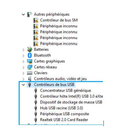 acceder au « gestionnaire des périphériques « pour voir les propriétés des ports et bus USB pour les réparer - kiatoo