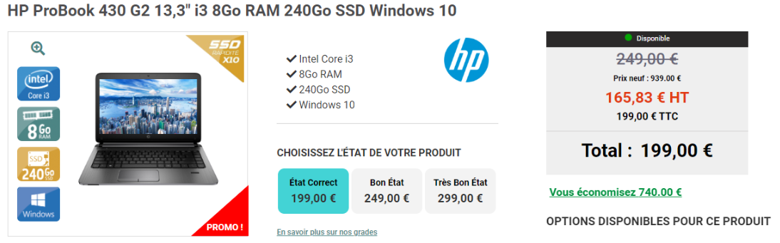 HP ProBook 430 G2 est un PC portable etudiant pas cher à moins de 200 euros - kiatoo