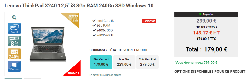 Lenovo ThinkPad X240 i3 est un PC portable étudiant pass cher à moins de 200€ fiable et endurant - kiatoo