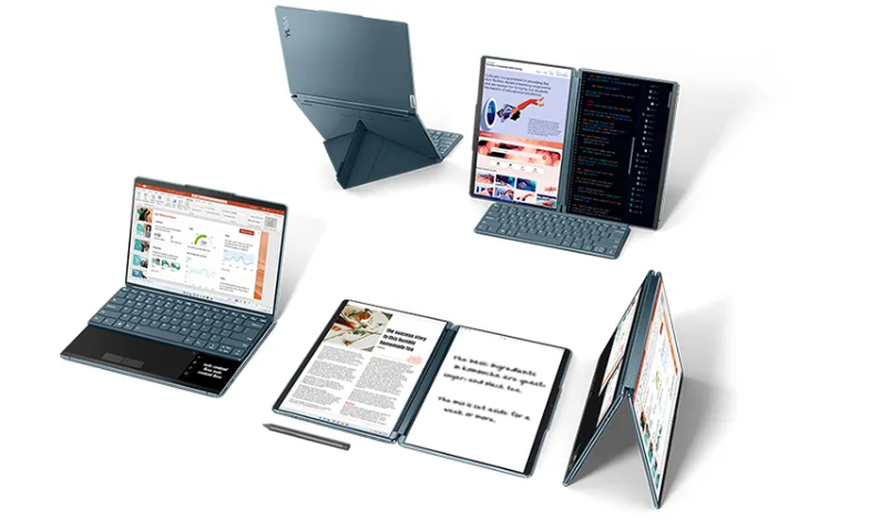 PC double écrans tactiles découvrez le Yoga Book 9i de Lenovo - kiatoo