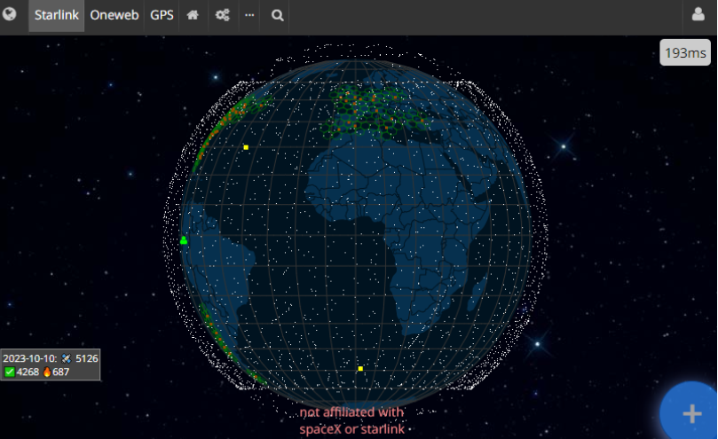 Suivre la localistion et l'état des satellites de la constellation Starlink est possible en ligne - kiatoo