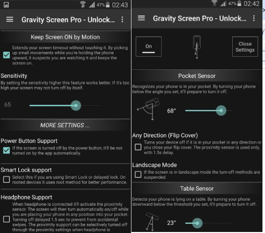 gravity screen pour allumer son smartphone sans bouton power - kiatoo