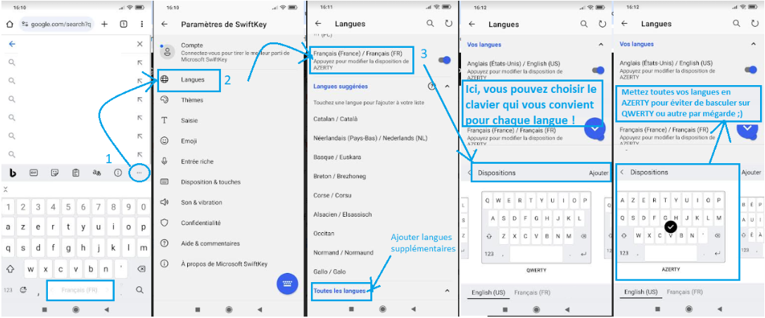 changer clavier qwerty en azerty sous android smartphone tablette - kiatoo