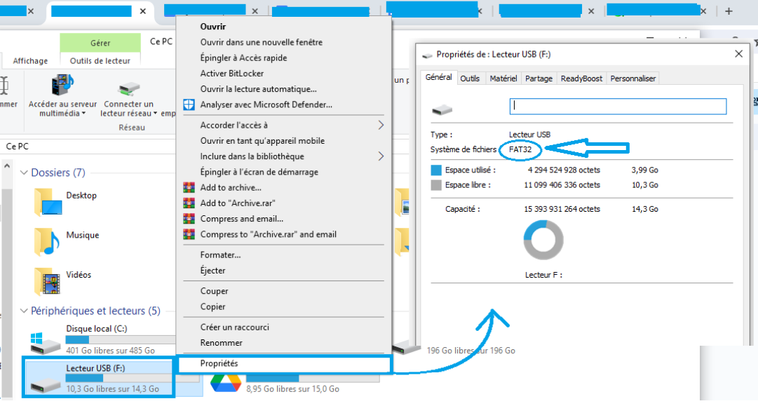 vérifier le format système de fichier de sa clé usb ou son disque externe - kiatoo