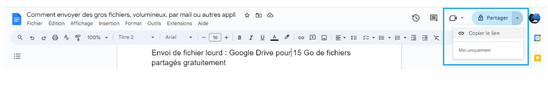 envoi fichiers lourds et volumineux avec Gmail de Google - kiatoo 