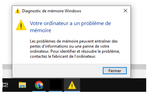 message de problème détecté sur la ram du pc par le test windows - kiatoo 