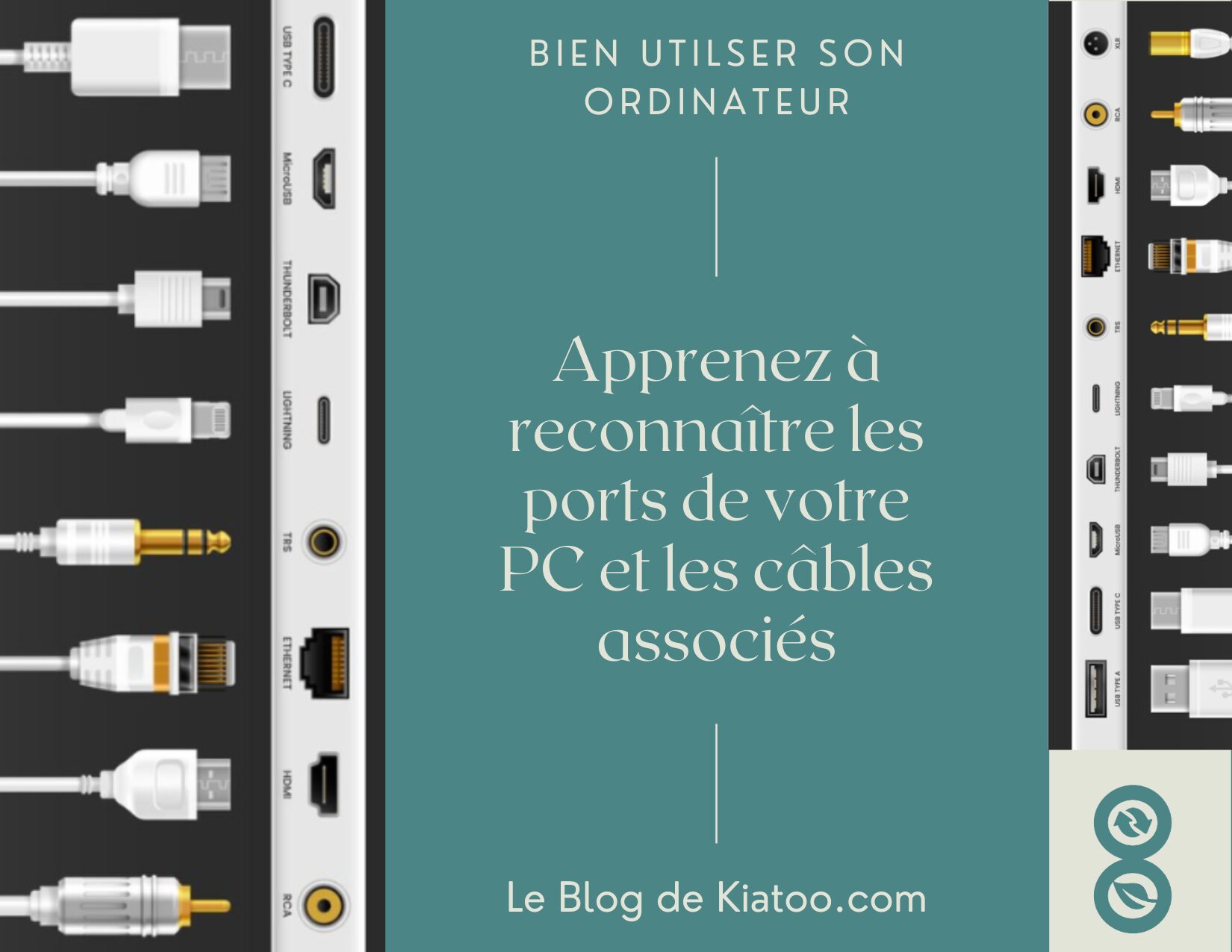 reconnaître les ports dispo sur pc et les connecteurs - kiatoo