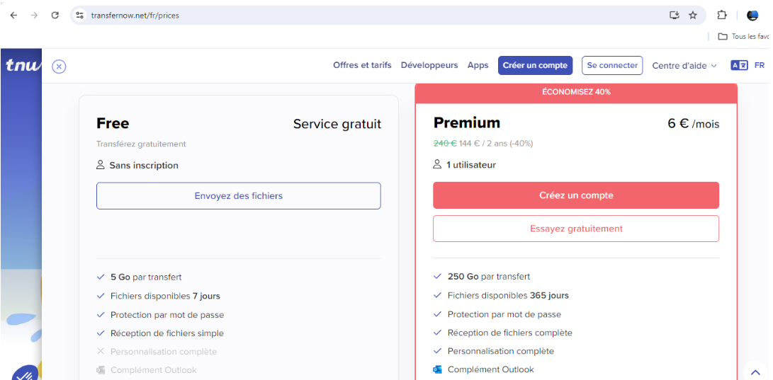 envoi fichiers lourds et volumineux avec transfer now - kiatoo