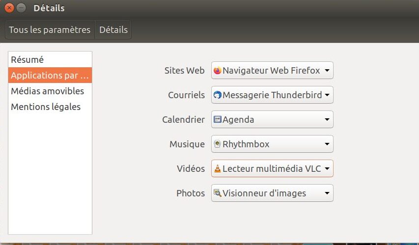 commencer avec ubuntu linux paramétrer application par défaut - kiatoo