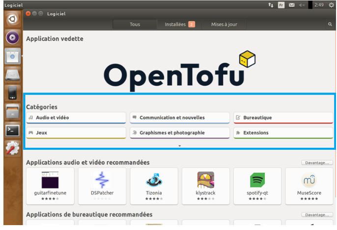 sélectionner logiciel à télécharger dans catégorie qui vous intéresse ubuntu pour débutant - kiatoo 