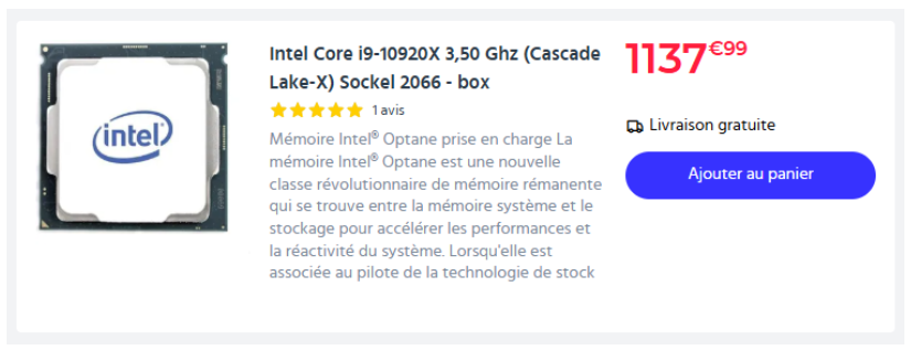 prix élevé des core i9 comparé aux i7 - kiatoo