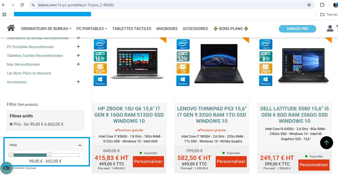 acheter un pc reconditionné vendu chez kiatoo prix entrée de gamme neuf - kiatoo