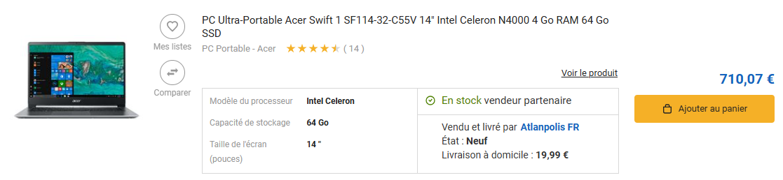 PC neuf plus cher qu'un pc reconditionné au regard des caractéristiques - kiatoo