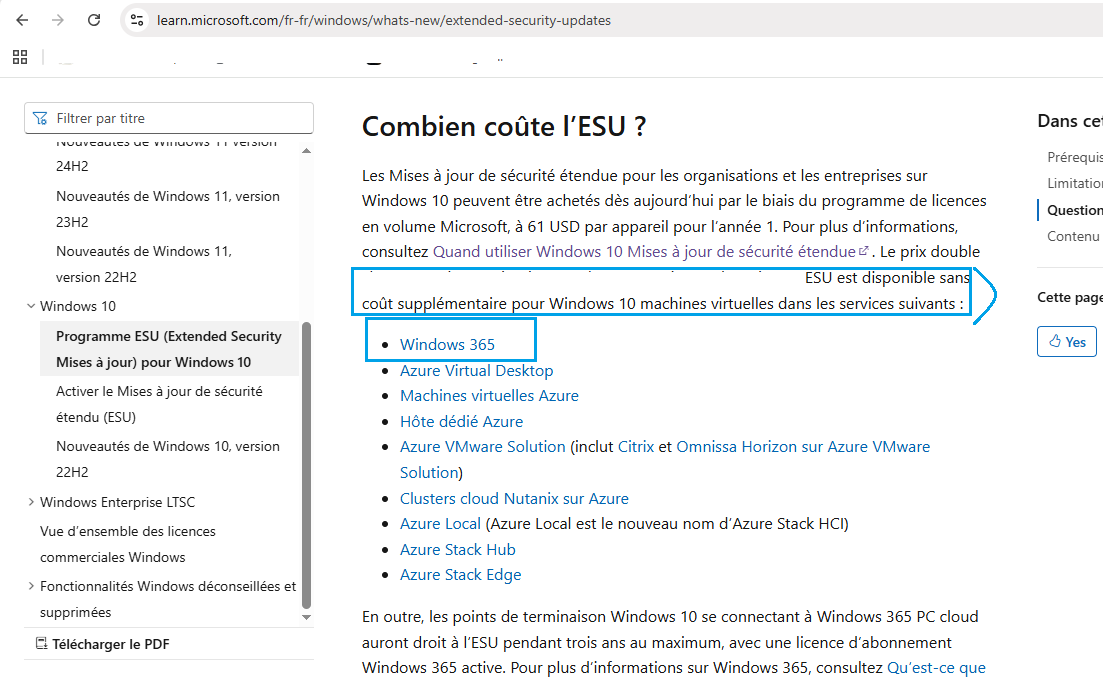 esu gratuites pour utilisateurs microsoft windows 365 - kiatoo