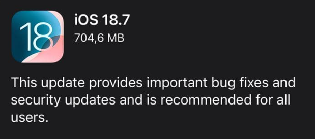 iOS 18.7 mise à jour - kiatoo
