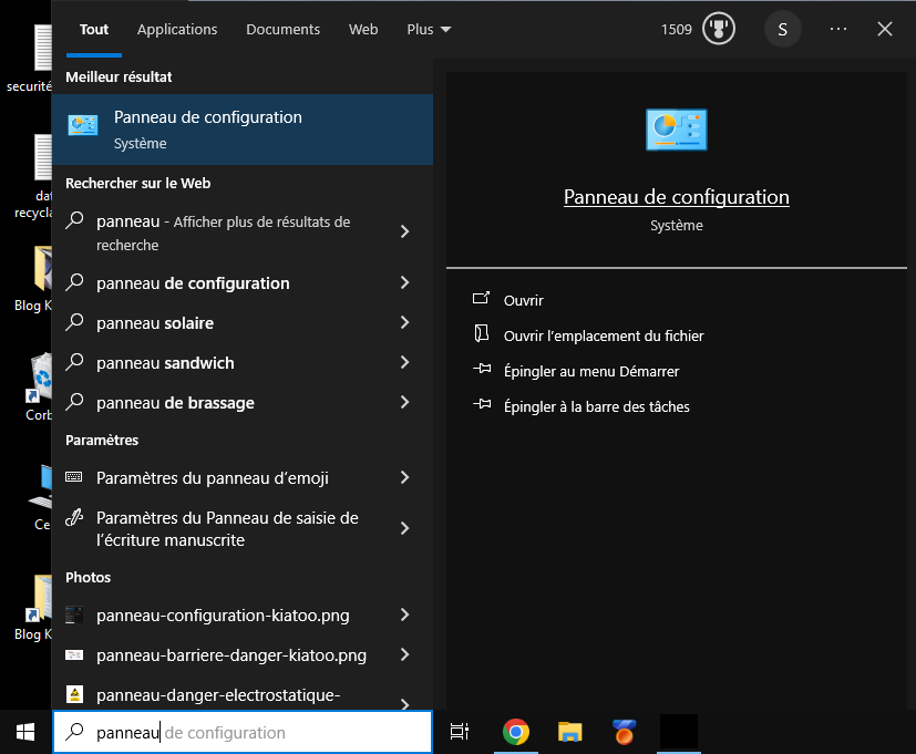 ouvrir panneau de configuration windows - kiatoo