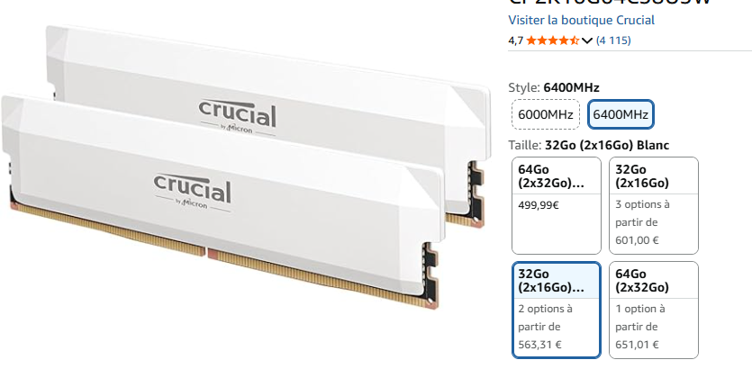 prix de la ram augmenté - kiatoo