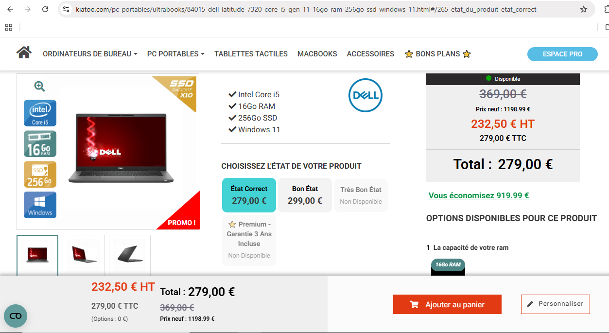 pc windows 11 reconditionné pas cher - kiatoo