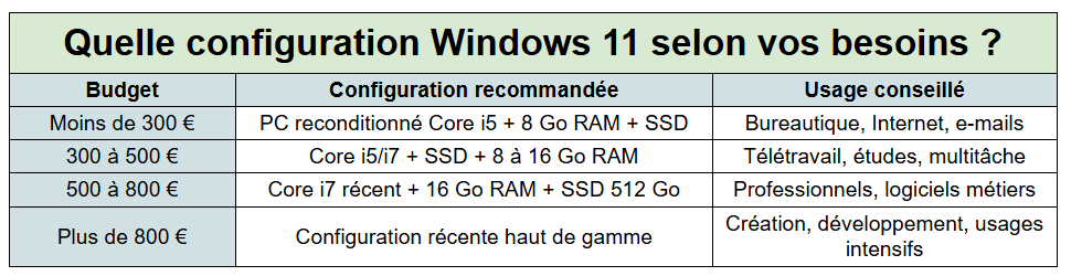 quel pc win11 selon usage - kiatoo