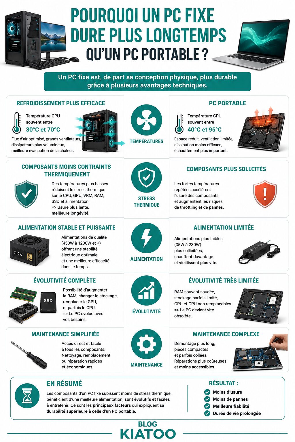 duréee de vie composants pc fixe vs pc portable - kiatoo