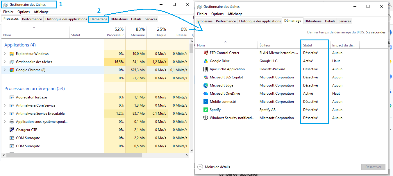 gestionnaire des taches windows - kiatoo