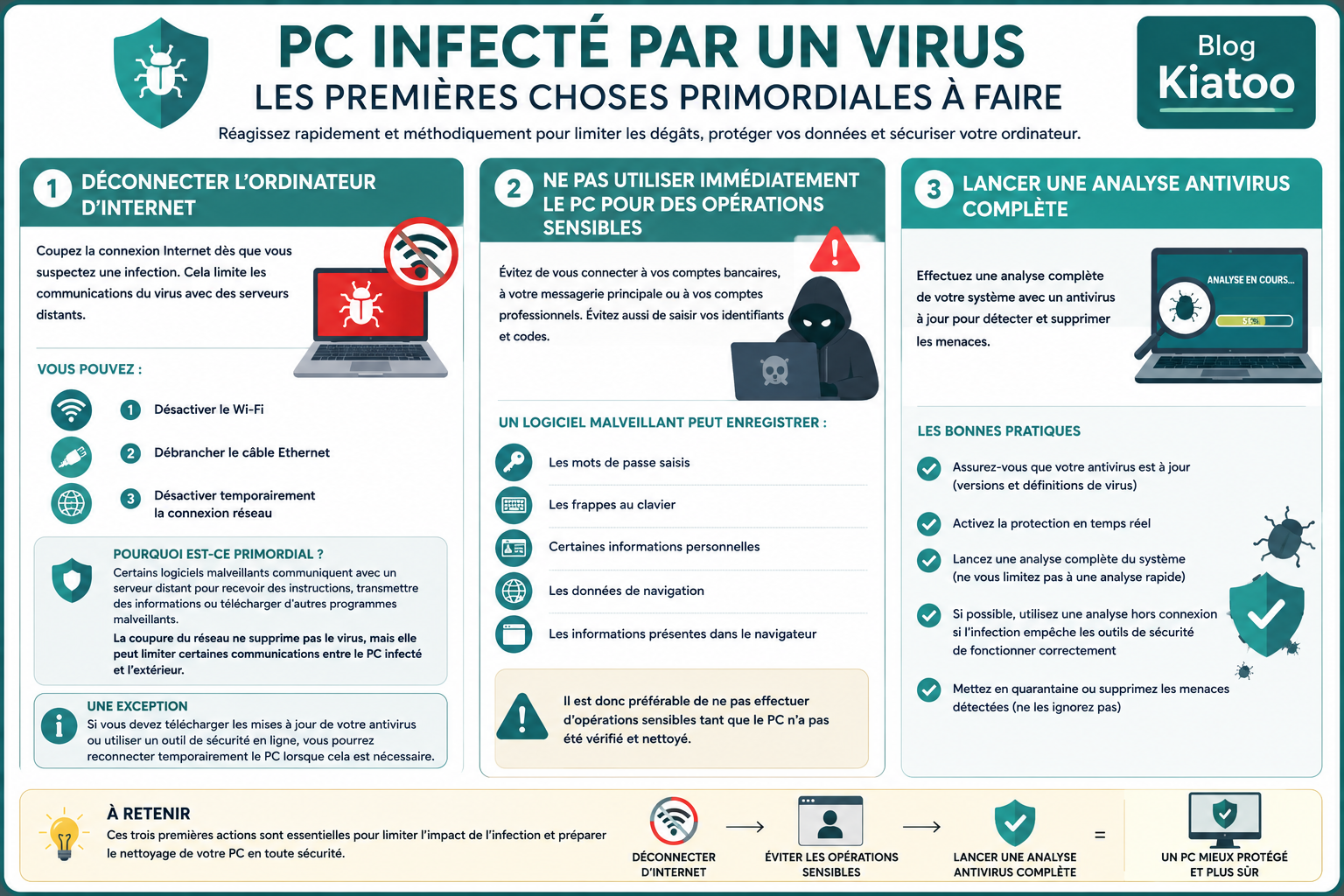 premières choses à faire en cas d'infection sur ordinateur - kiatoo