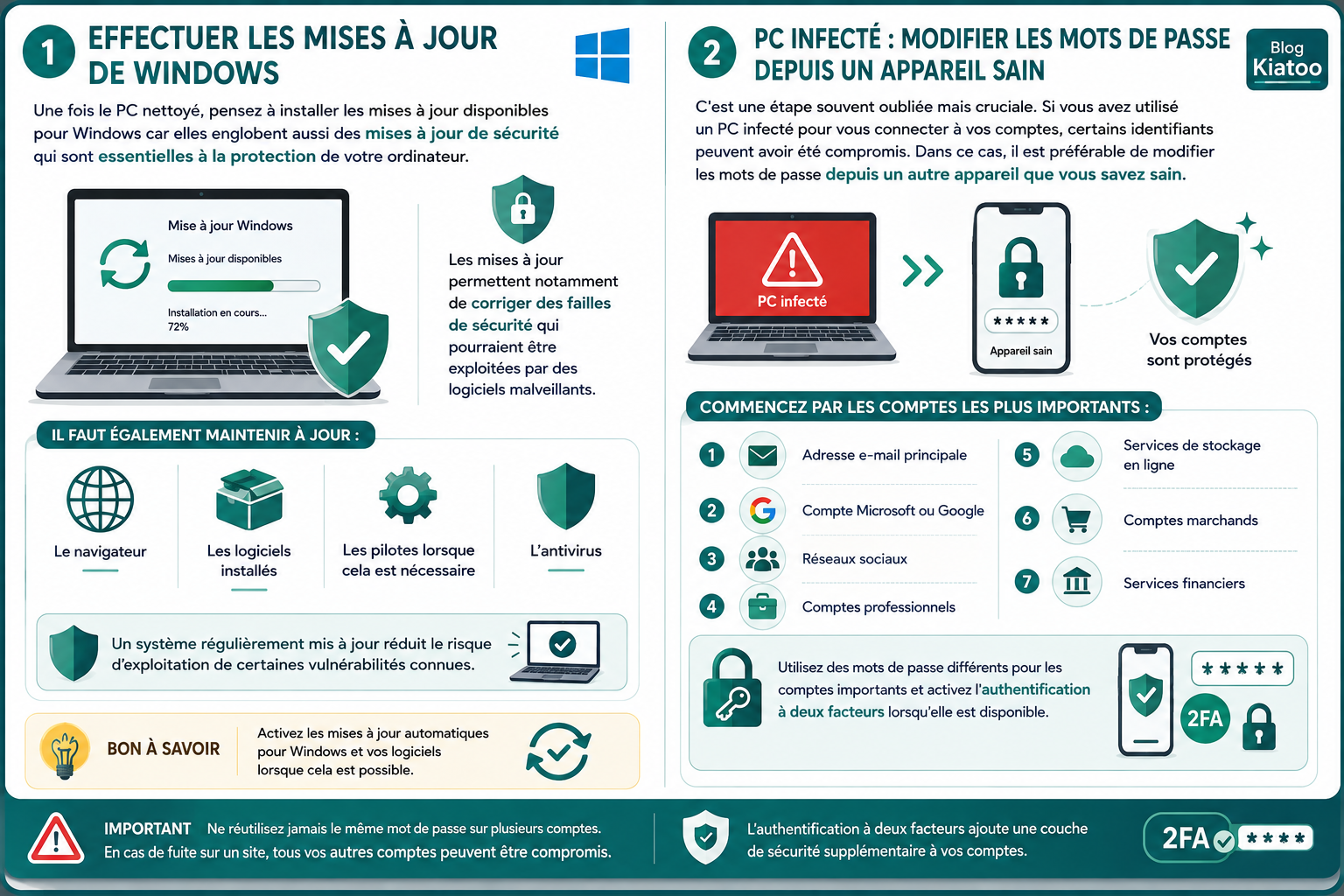 mise à jour et changement mot de passe depuis appareil sain - kiatoo