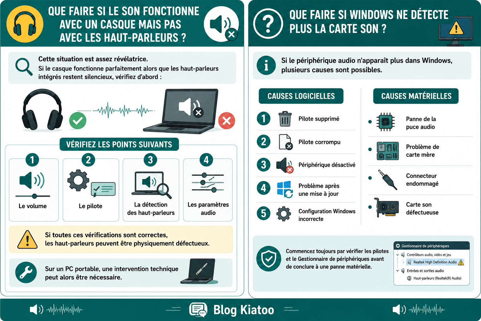 pc portable sans son - kiatoo