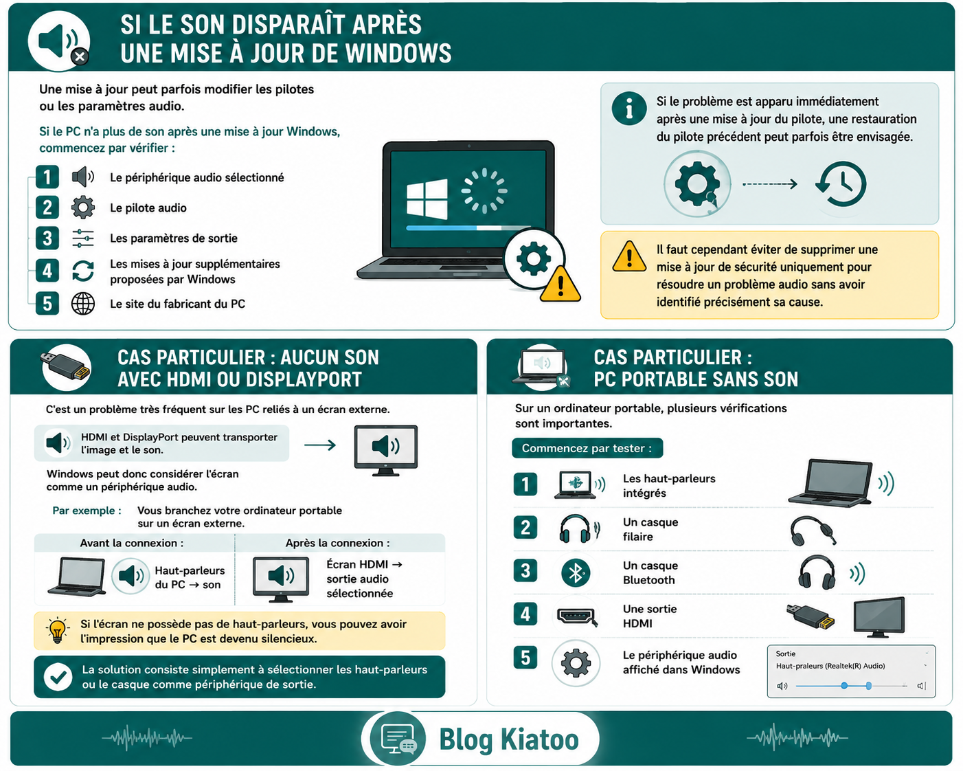 pc sans son divers cas - kiatoo