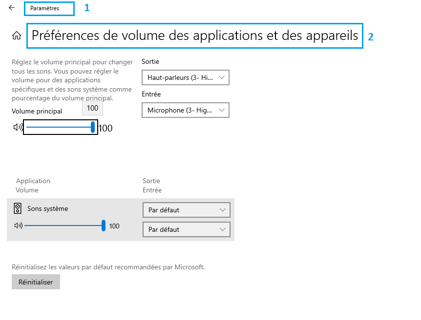 paramètre de son des applications dans windows - kiatoo