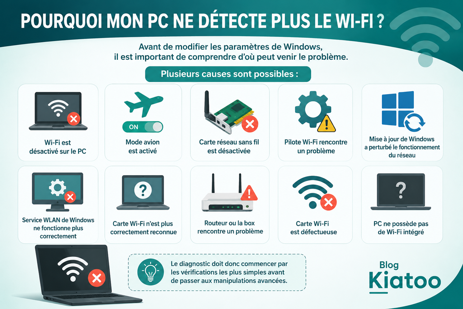 pc sans wifi les causes principales - kiatoo