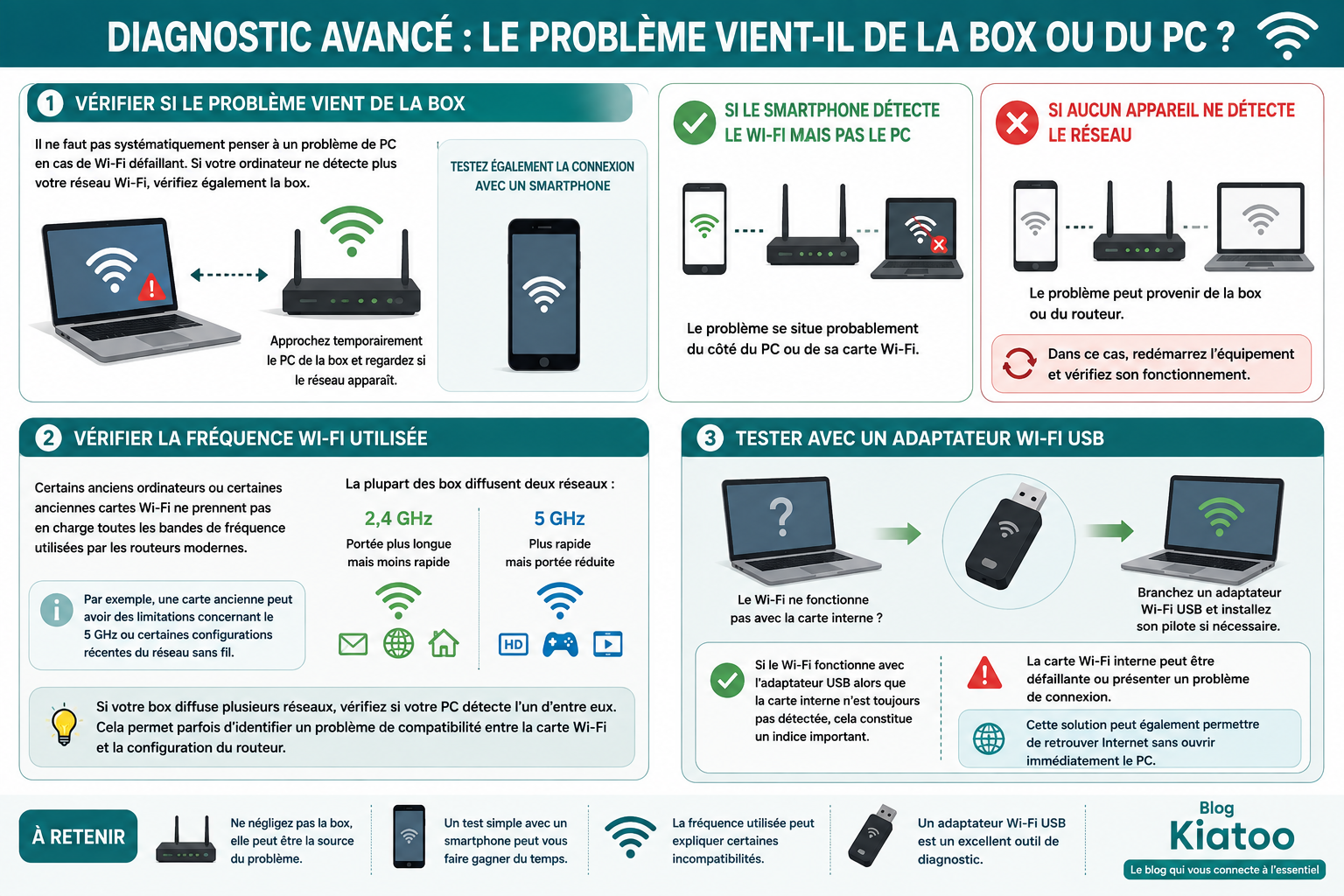 pc sans wifi à cause de la box ou du reseau - kiatoo